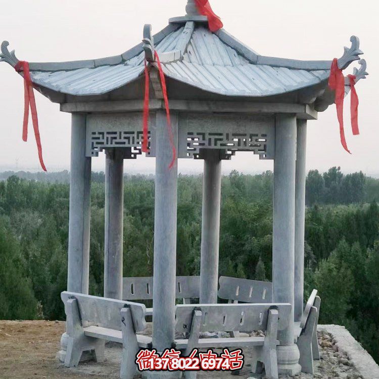 精致大理石雕涼亭，讓您在公園乘涼休息