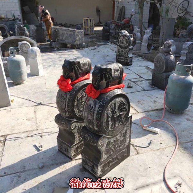 精美大理石仿古舊門墩雕塑，打造完美中式庭院