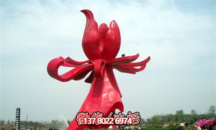 大型紅色不銹鋼雕塑紫荊花，給你的廣場(chǎng)帶來(lái)美景