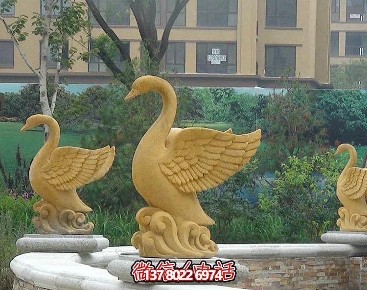 精美天鵝雕塑，唯美別墅景觀裝飾