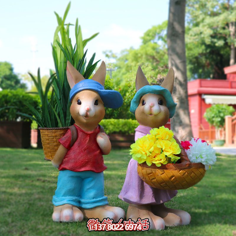 玻璃鋼兔子雕塑，只有可愛而不失大氣！
