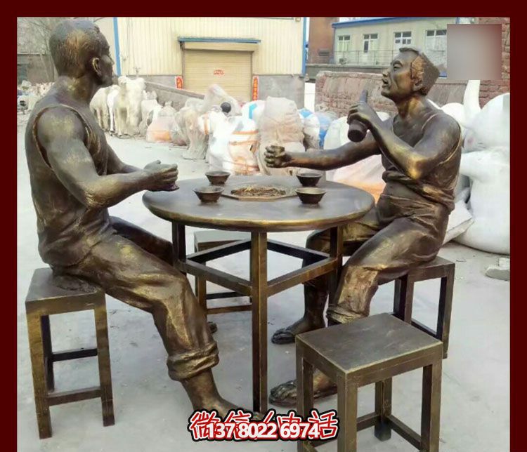 傳承文化，融入雕塑，銅雕人物給你一個古典的庭院別墅