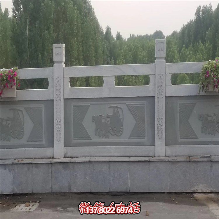 精美大理石浮雕欄桿擺件，為公園裝飾添彩