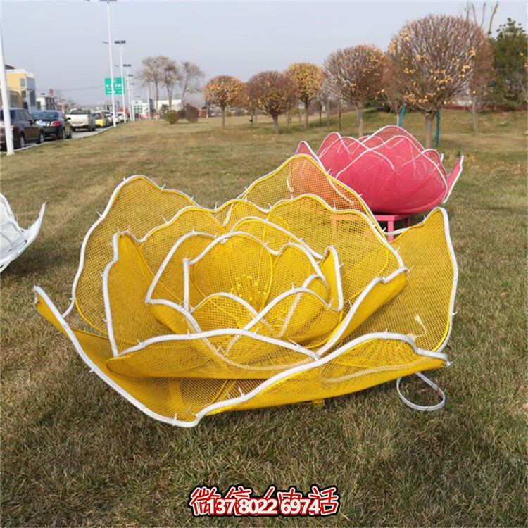 不銹鋼玫瑰花鏤空雕塑擺件，點綴戶外公園花園
