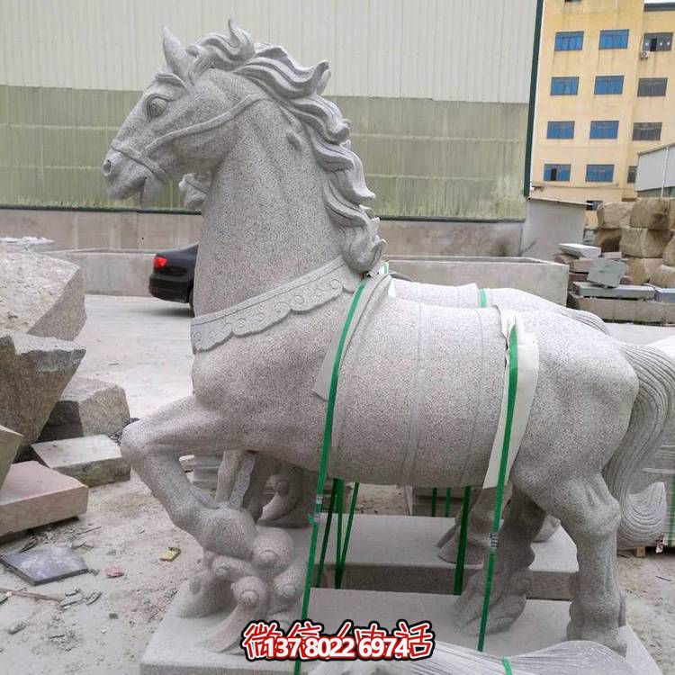 主題砂巖雕刻馬擺件，點(diǎn)綴園林廣場(chǎng)美景