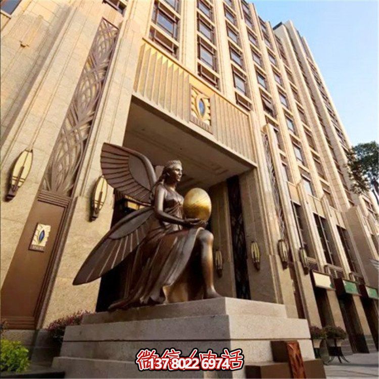 玻璃鋼仿銅西方女人物雕塑，為小區(qū)、寫字樓門前添彩