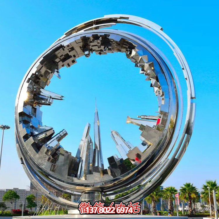 不銹鋼抽象齒輪雕塑，點(diǎn)綴園林景觀