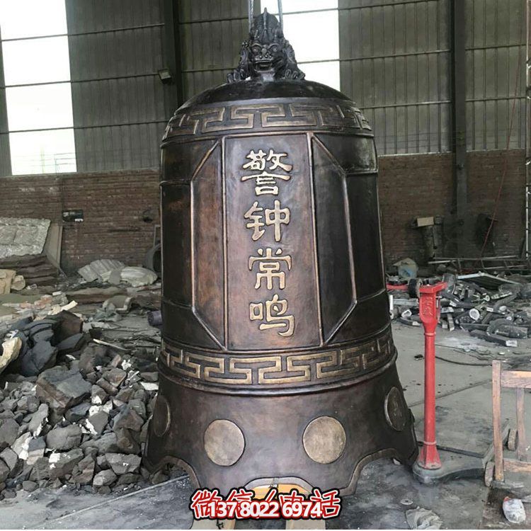 大型仿銅鐘玻璃鋼雕塑，給景區(qū)、寺廟、園林帶來(lái)更多美好