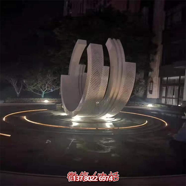 不銹鋼噴泉雕塑裝飾擺件，點(diǎn)綴售樓小區(qū)的美麗