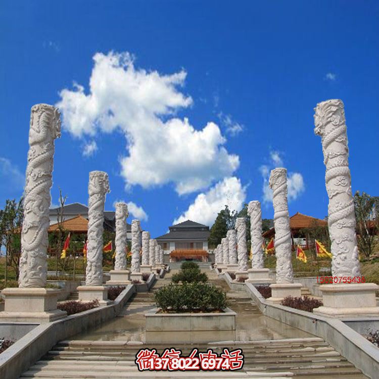 漢白玉龍柱石雕，傳承中華園林文化精髓