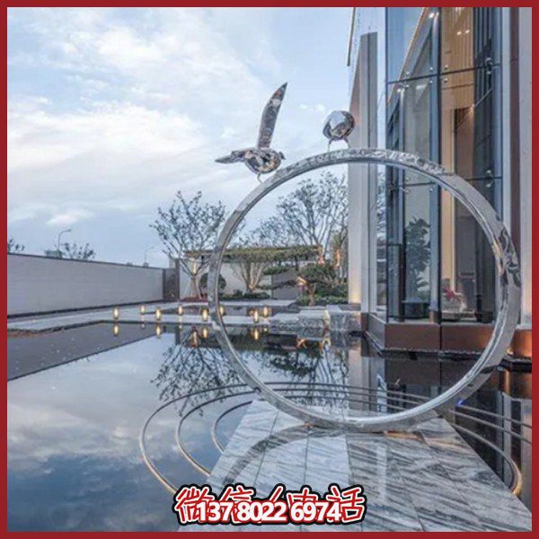 創(chuàng)意不銹鋼圓環(huán)雕塑——為酒店會所、戶外景觀增添幾何美感
