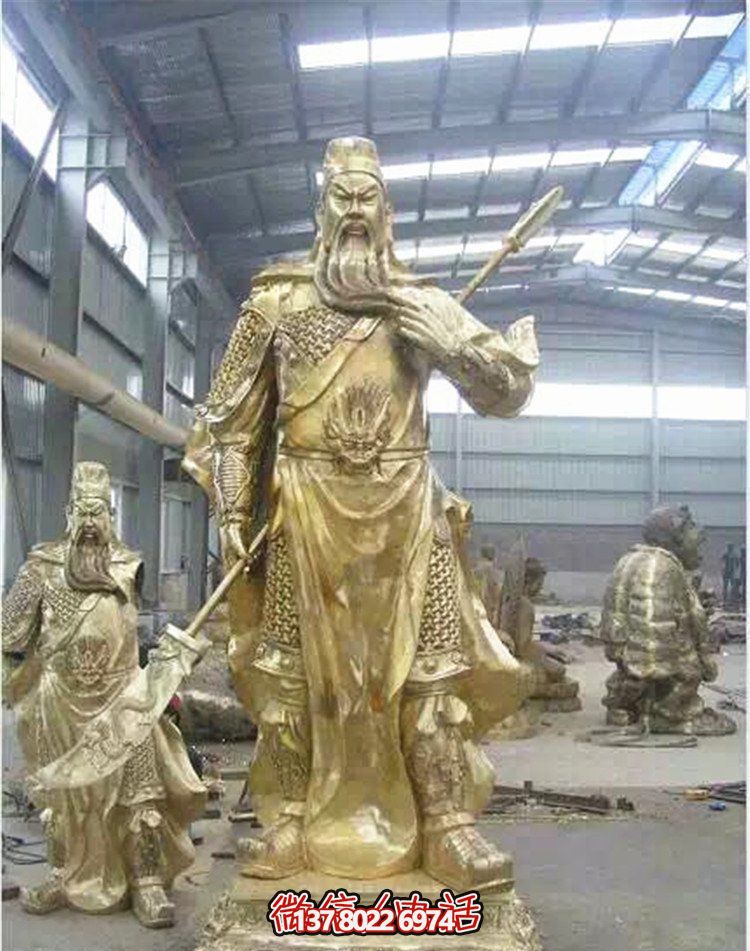關公鎏金雕塑，讓企業(yè)招財更加順利