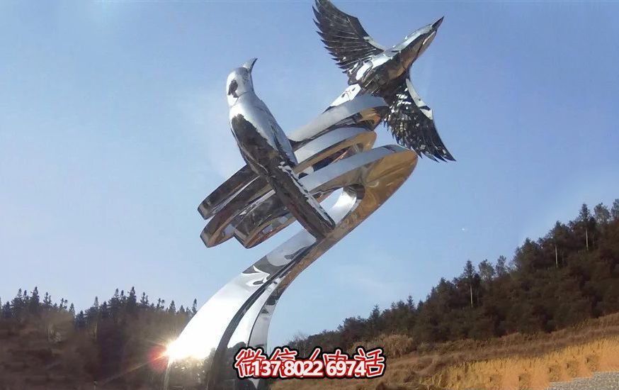不銹鋼和平鴿雕塑，營造和諧的園林景觀