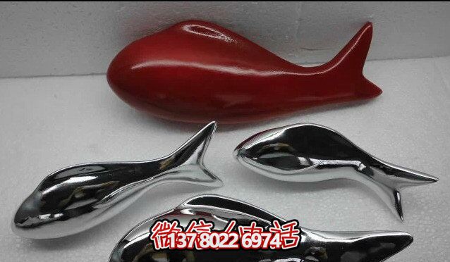 精致簡(jiǎn)約不銹鋼魚(yú)雕塑，點(diǎn)綴室內(nèi)裝飾
