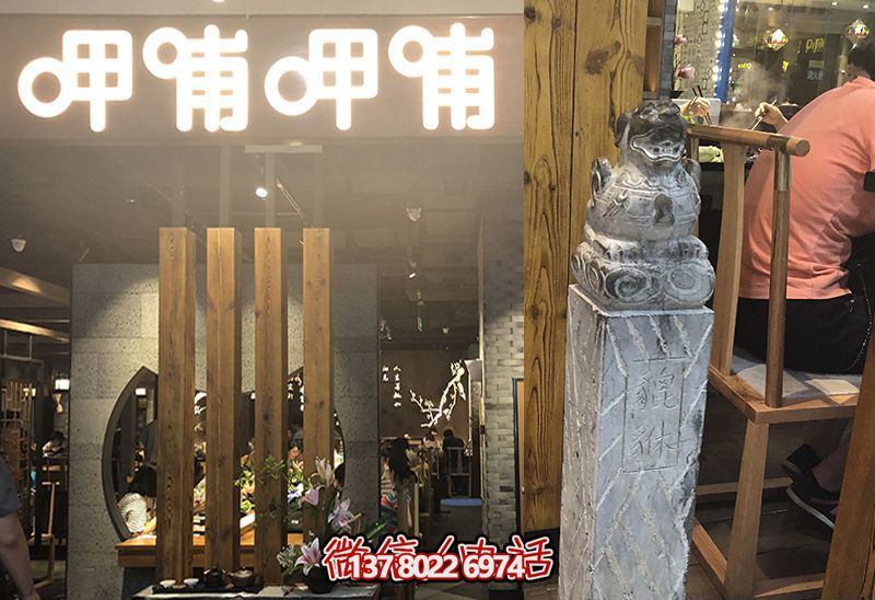 馬柱雕塑，為飯店室內(nèi)裝飾添彩