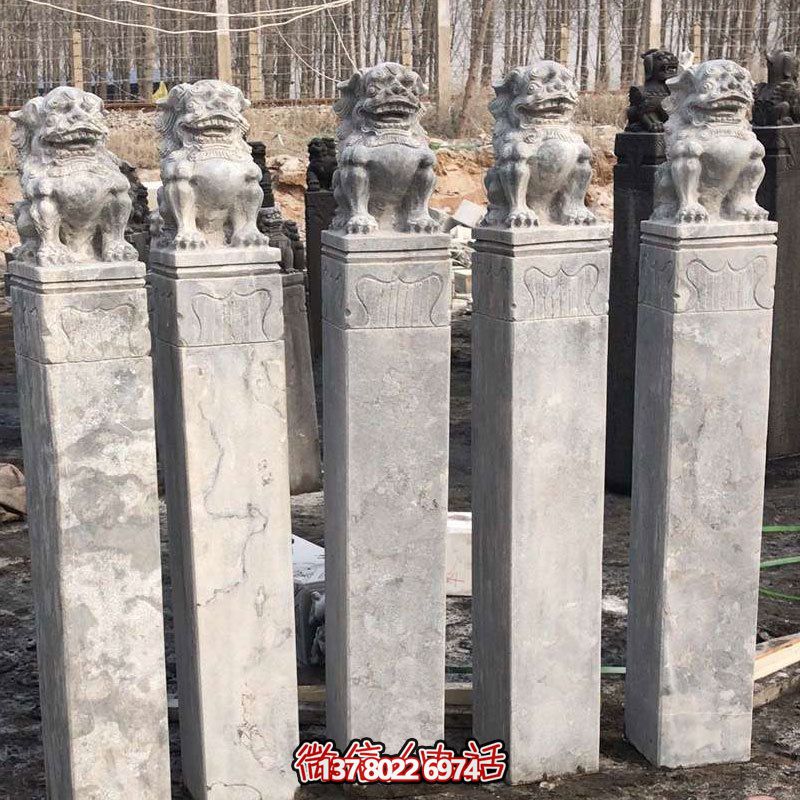 精美大理石獅子拴馬柱，點綴庭院園林