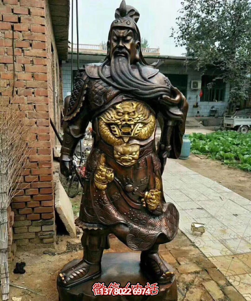關(guān)公銅雕，大型景區(qū)寺廟開業(yè)招財供奉雕塑