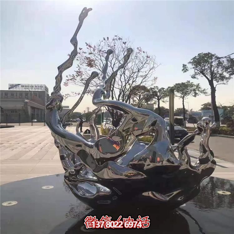 創(chuàng)意不銹鋼浪花雕塑，美化你的戶外廣場