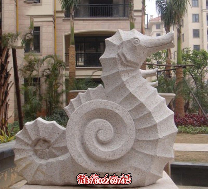 海馬創(chuàng)意石雕，點(diǎn)綴街道邊