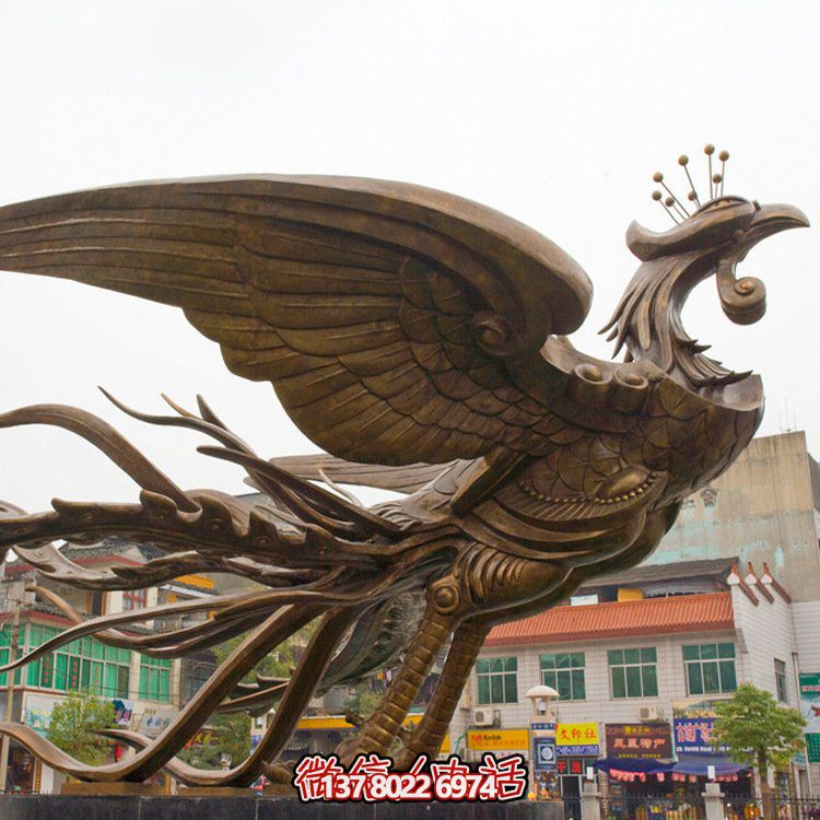 大型鳳凰銅雕擺件，增添廣場氣派