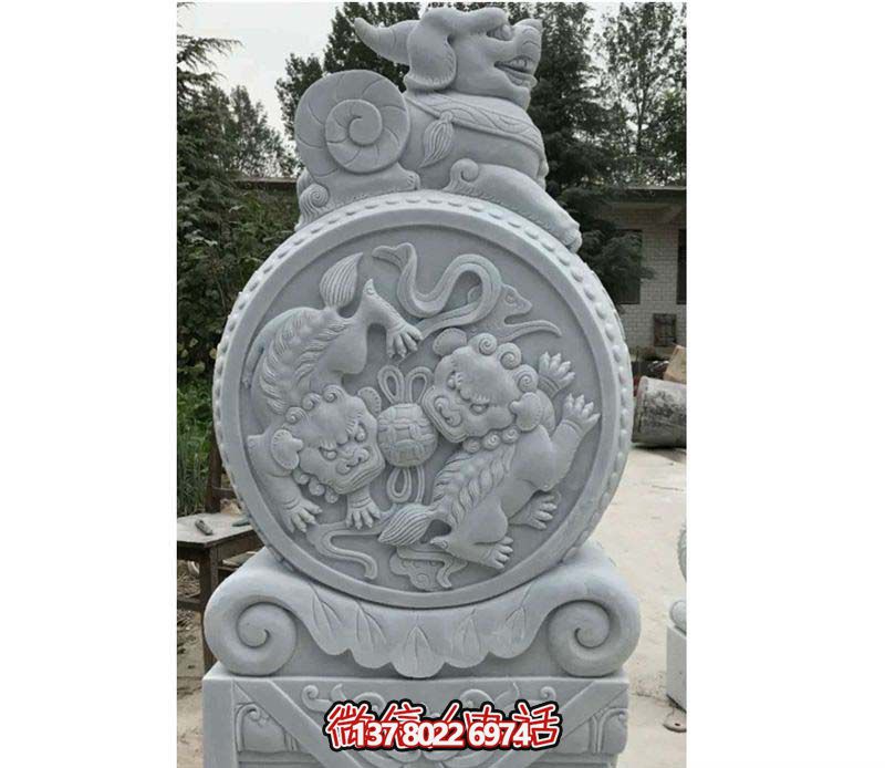 精美大理石抱鼓石雕塑，點(diǎn)綴園林景觀
