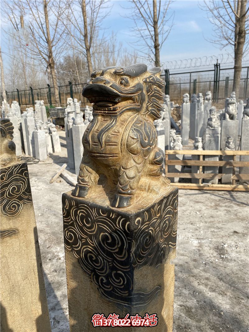 傳統(tǒng)風(fēng)格古典庭院——祥云環(huán)繞、大理石拴馬柱
