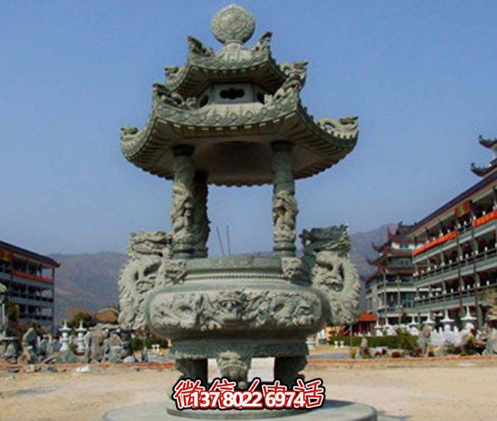 仿古寶蓋龍浮雕香爐，點(diǎn)綴景區(qū)廣場(chǎng)