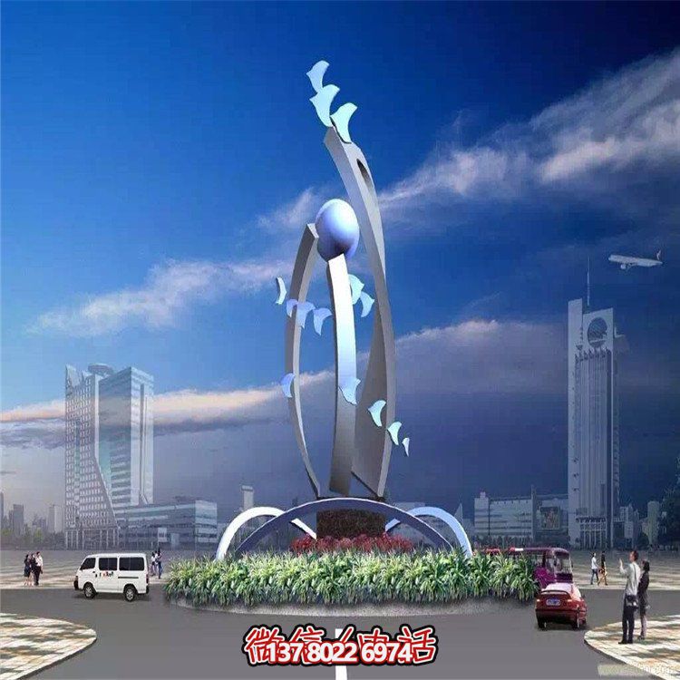 大型不銹鋼抽象藝術(shù)飛翔雕塑，豐富景觀廣場