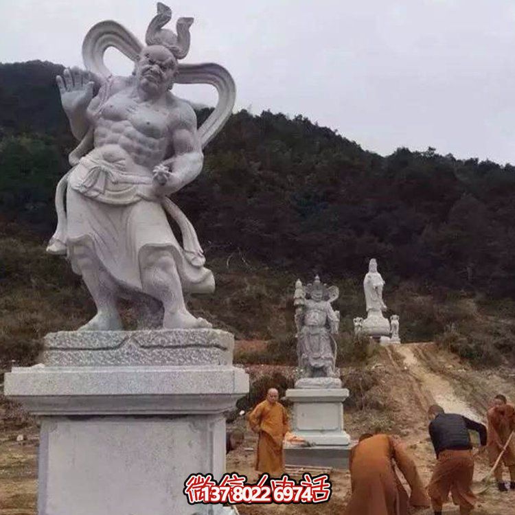 精美大理石景觀雕塑，體現(xiàn)四大金剛之美