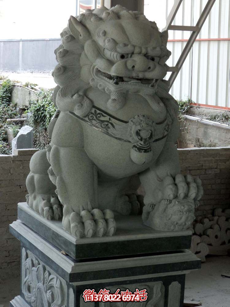 仿真大理石獅子雕塑，裝飾別墅大型法院
