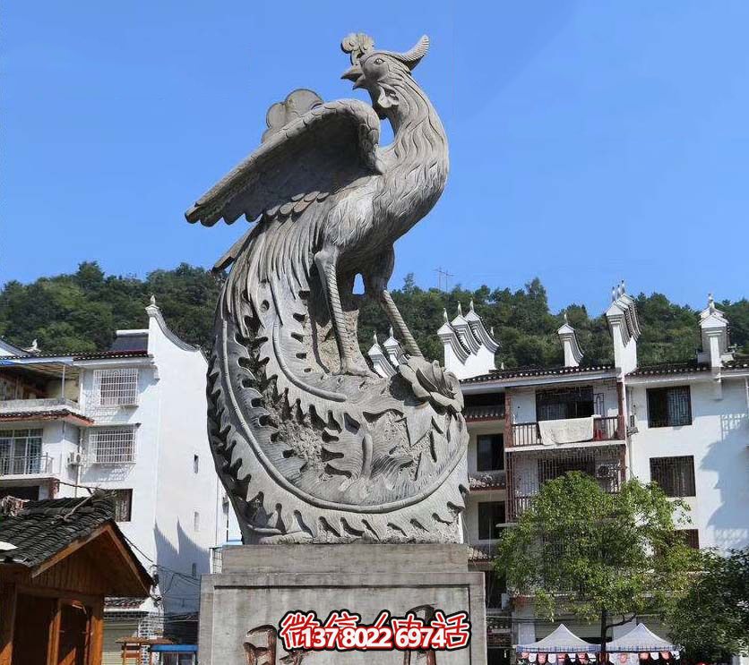 鳳凰雕塑，給公園帶來靈動之美