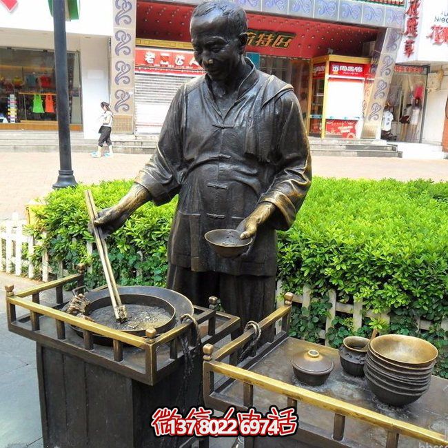 仿銅人物玻璃鋼小吃，給你無與倫比的景區(qū)體驗(yàn)