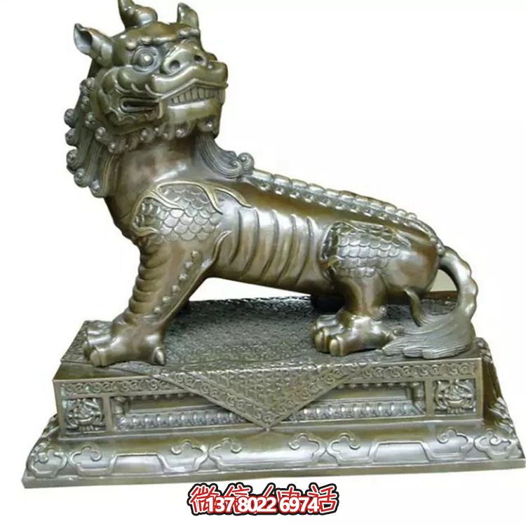 小型不銹鋼神麒麟雕塑，裝點(diǎn)庭院