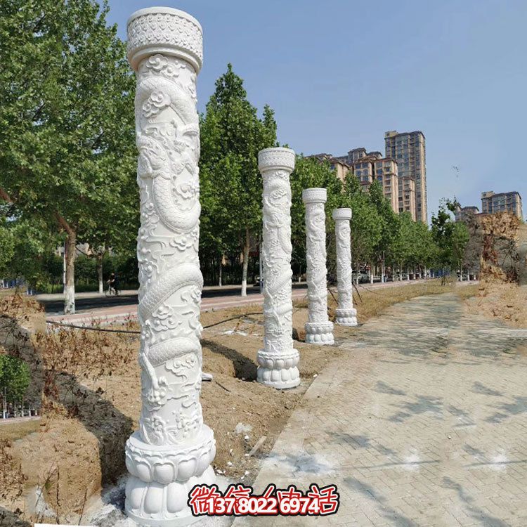 傳統(tǒng)文化靈魂，中國(guó)龍紋大理石柱雕刻景觀擺放