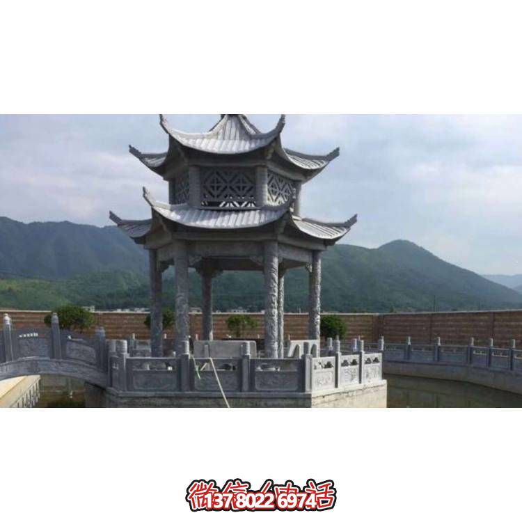 精美大理石雕塑涼亭，把藝術與實用完美結合