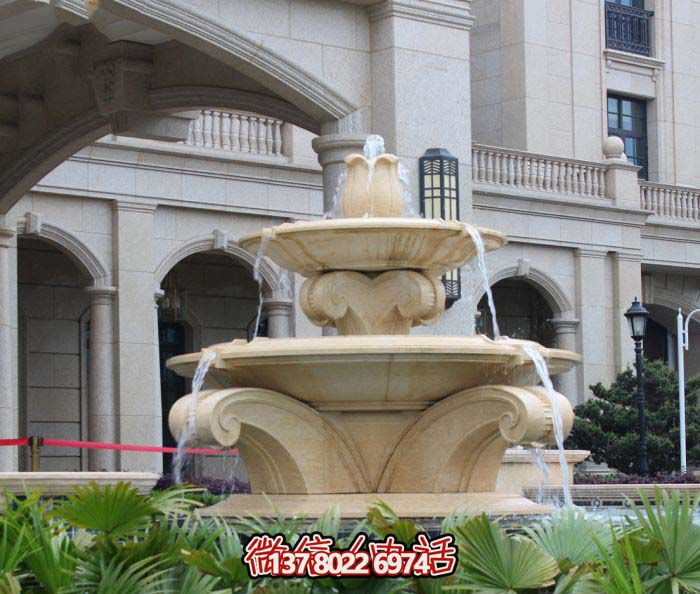 歐式風(fēng)格大理石噴泉雕塑，美化酒店、廣場(chǎng)、景觀