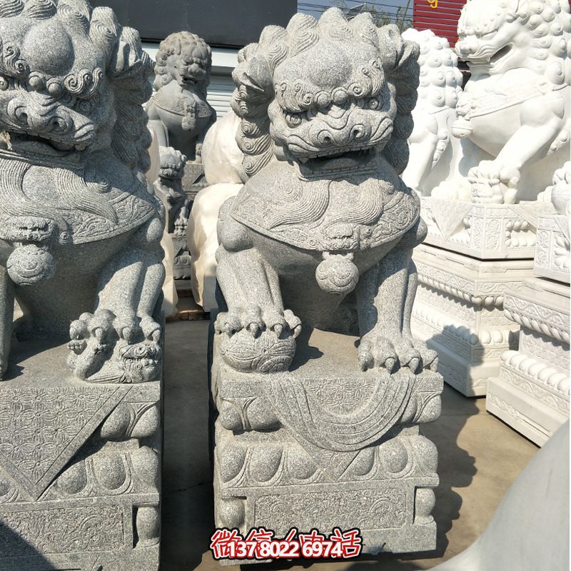 精美大理石獅子雕塑，裝點你的戶外庭院