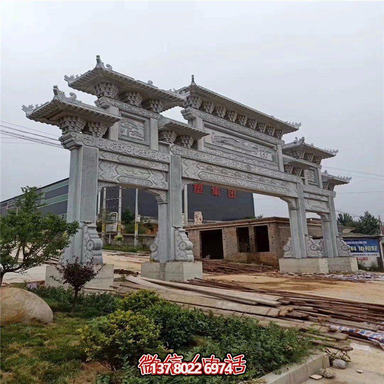 傳承遺韻，游走傳統(tǒng)景觀——大型中式門(mén)樓石雕牌坊