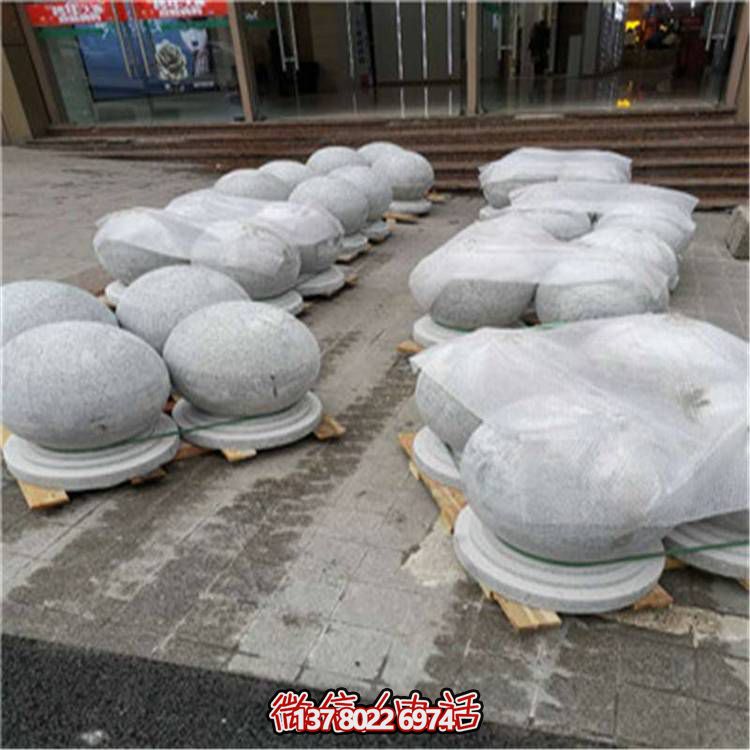 花崗巖芝麻白廣場道路交通擋車擋路阻車圓球、景觀石