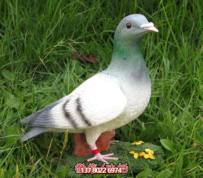 草坪公園戶外玻璃鋼樹(shù)脂仿真童趣鴿子雕塑 草坪公園戶外玻璃鋼樹(shù)脂仿真童趣鴿子雕塑