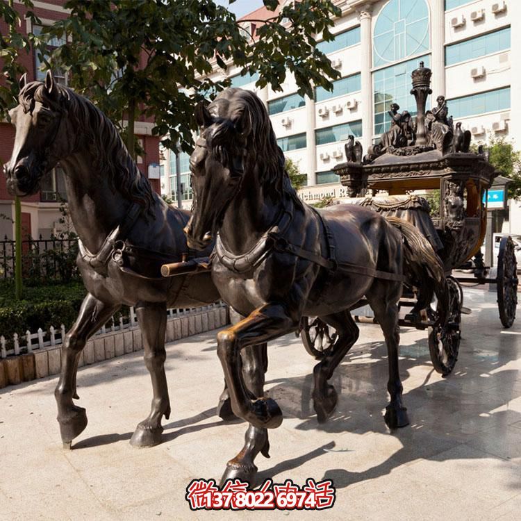 玻璃鋼仿銅馬車(chē)動(dòng)物景觀(guān)園林模型雕塑