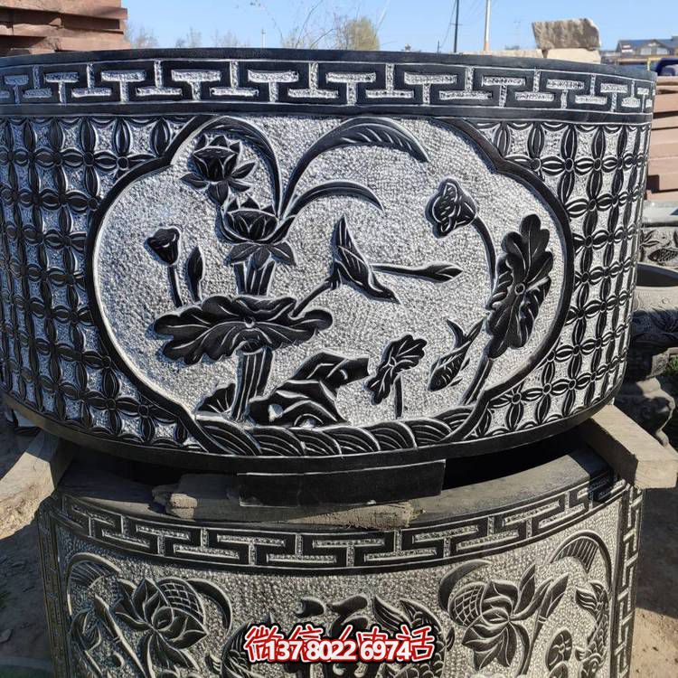 青石石雕魚(yú)缸花盆石槽庭院戶(hù)外仿古水槽石缸石盆室內(nèi)養(yǎng)魚(yú)缸雕塑