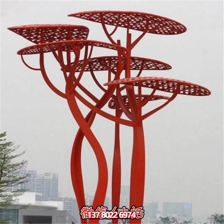 不銹鋼樹，抽象樹形雕塑