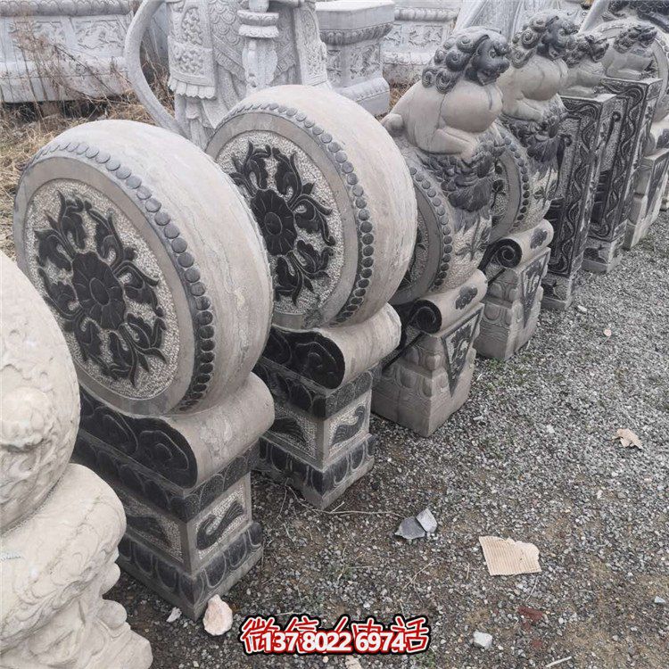 抱鼓石，青石仿古門墩