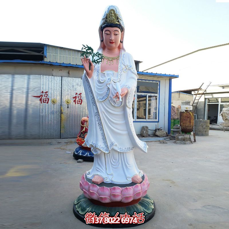 玻璃鋼彩繪戶(hù)外景區(qū)滴水觀(guān)音雕塑