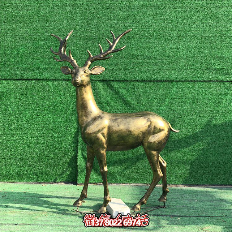 玻璃鋼仿銅鹿，梅花鹿